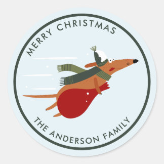 Adesivo Cachorro de Natal bonito personalizável