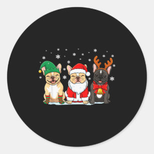 Adesivo Cachorro de Natal Bulldog Francês Amante de Cachor