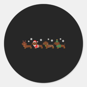 Adesivo Cachorro de Natal Dachshund Santa Hover Cachorro M