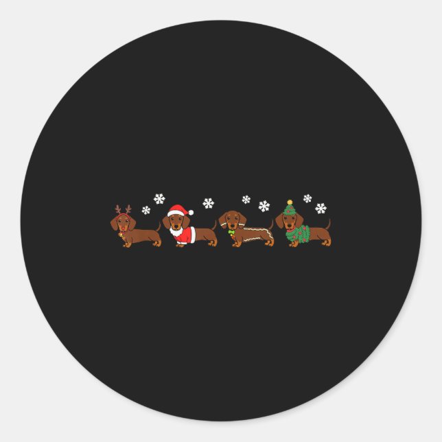 Adesivo Cachorro de Natal Dachshund Santa Hover Cachorro M (Frente)