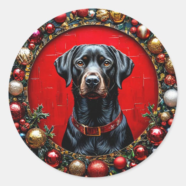 Adesivo Cachorro de Natal fofo (Frente)