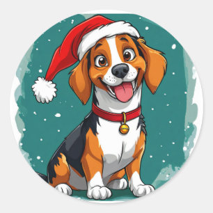 Adesivo Cachorro de Natal fofo