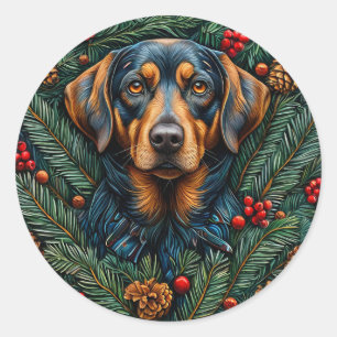 Adesivo Cachorro de Natal fofo Design de cachorrinho de fé