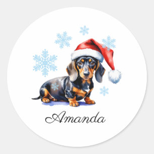 Adesivo Cachorro de Natal Preto e Tan