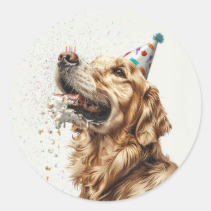Adesivo Cachorro de Ouro de Aniversário