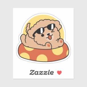 Adesivo Cachorro de Verão legal flutuante - Festa de Pisci