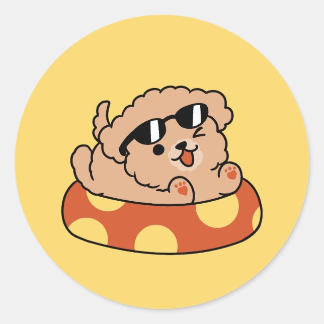 Adesivo Cachorro de Verão legal flutuante - Festa de Pisci (Frente)
