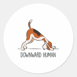Adesivo Cachorro de Yoga Engraçado de Homem Mulher - Human