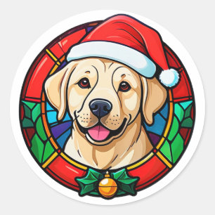 Adesivo Cachorro Desenho Animado com Chapéu de Papai Noel