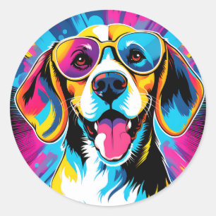 Adesivo Cachorro Dinâmico de Beagle
