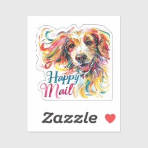 Adesivo Cachorro do correio feliz