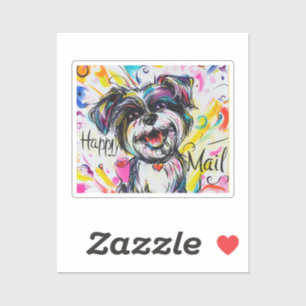 Adesivo Cachorro do correio feliz