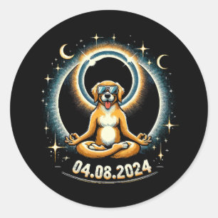 Adesivo Cachorro do Eclipse Solar de 2024