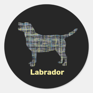 Adesivo Cachorro do Retriever Amarelo e Grade Azul