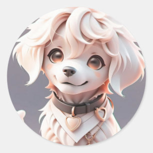 Adesivo Cachorro do Retriever de Ouro Chibi