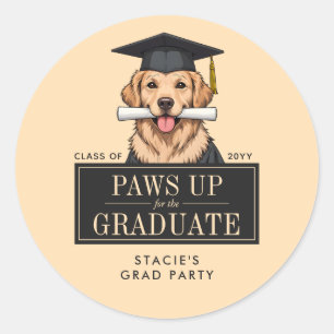 Adesivo Cachorro do Retriever do Ouro de Graduação Persona