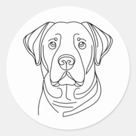Adesivo Cachorro do Retriever Labrador de Linha fina