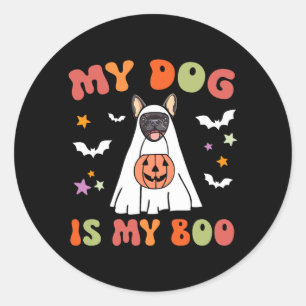 Adesivo Cachorro É Boo Fantasia de Halloween para Bulldogu