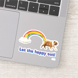 Adesivo Cachorro e Grafite Arco-íris