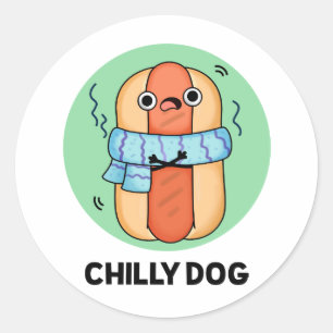 Adesivo Cachorro Engraçado Chili Hot Dog Pun