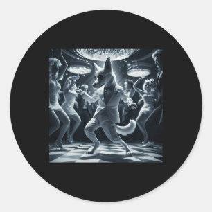 Adesivo Cachorro Engraçado Dança de Disco Teto