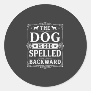 Adesivo Cachorro Engraçado Deus Escrito ao Contrário