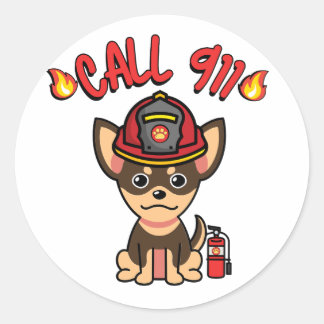 Adesivo Cachorro engraçado é bombeiro
