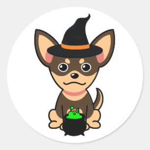 Adesivo Cachorro engraçado é uma bruxa