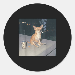 Adesivo Cachorro engraçado fumando meme de chihuahua cigar