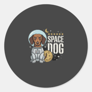Adesivo Cachorro Espacial Astronauta Dachshund Vetor