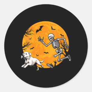 Adesivo Cachorro Esqueleto Perseguindo Cachorro no Hallowe