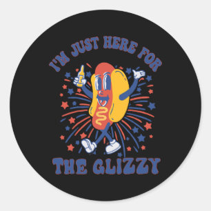Adesivo Cachorro, estou aqui para o Glizzy Happy 4 de julh