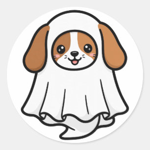 Adesivo Cachorro Fantasma Bonito Halloween
