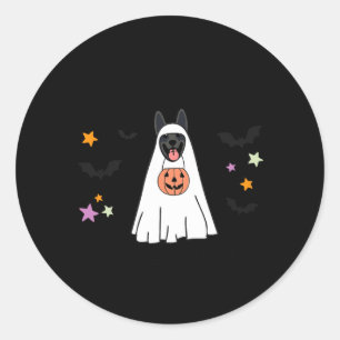 Adesivo Cachorro Fantasma Boo Pastor Alemão Preto Feliz
