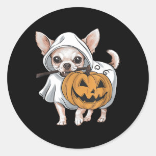 Adesivo Cachorro Fantasma de Chihuahua no Halloween