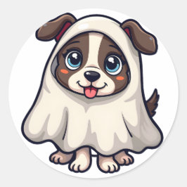 Adesivo Cachorro Fantasma do Halloween de Kawaii