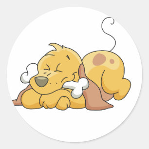 Adesivo Cachorro Feliz com Camisetas Ósseos e presentes