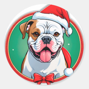 Adesivo Cachorro Feliz Dentro de uma Grinalda Festiva de N