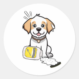 Adesivo Cachorro Feliz Engraçado derramou maionese