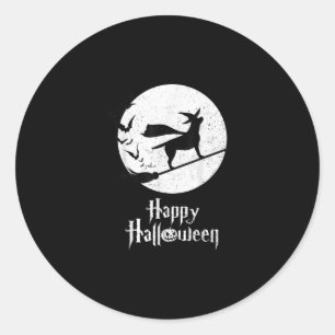Adesivo Cachorro Feliz Vassoura-de-bruxa do Halloween