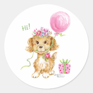 Adesivo Cachorro-Flor Cachorro Vestidos de Aniversário