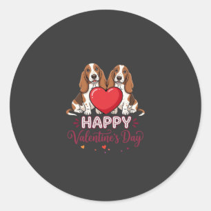 Adesivo Cachorro Floral Basset Hound Dia dos Namorados
