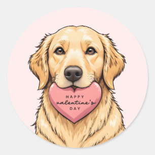 Adesivo Cachorro Fofo com Coração Feliz Dia dos Namorados