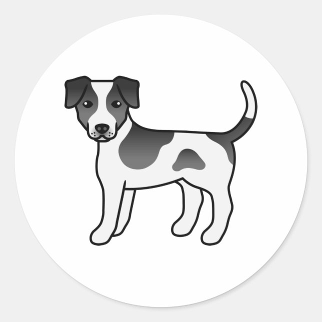 Adesivo Cachorro Fofo Danish-Swedish Farmdog Preto E Branc (Frente)