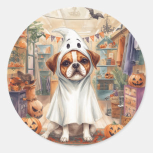 Adesivo Cachorro Fofo Fantasma Feliz Halloween