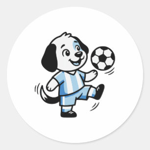Adesivo Cachorro Fofo Filhote Jogando Futebol Cachorros Fi