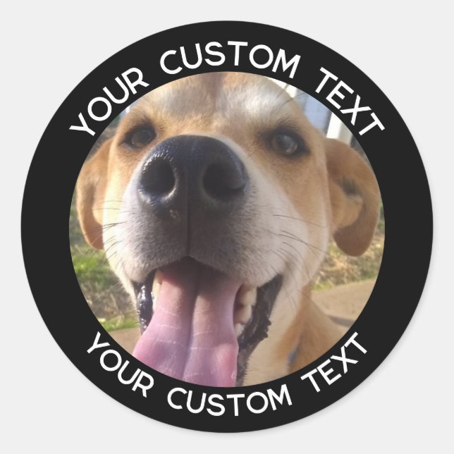 Adesivo Cachorro Fotográfico Personalizado Adicionar seu T (Frente)