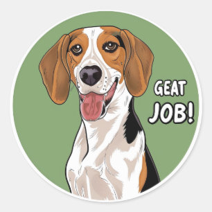 Adesivo Cachorro Foxhound Inglês Americano Grande Trabalho