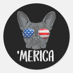 Adesivo Cachorro Francês 4 De Julho Bandeira Americana 1