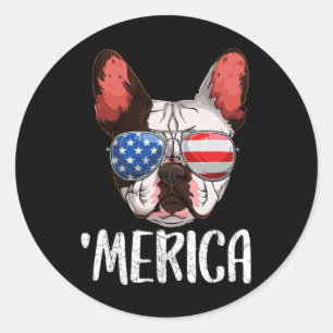 Adesivo Cachorro Francês Cachorro 4 De Julho Bandeira Amer